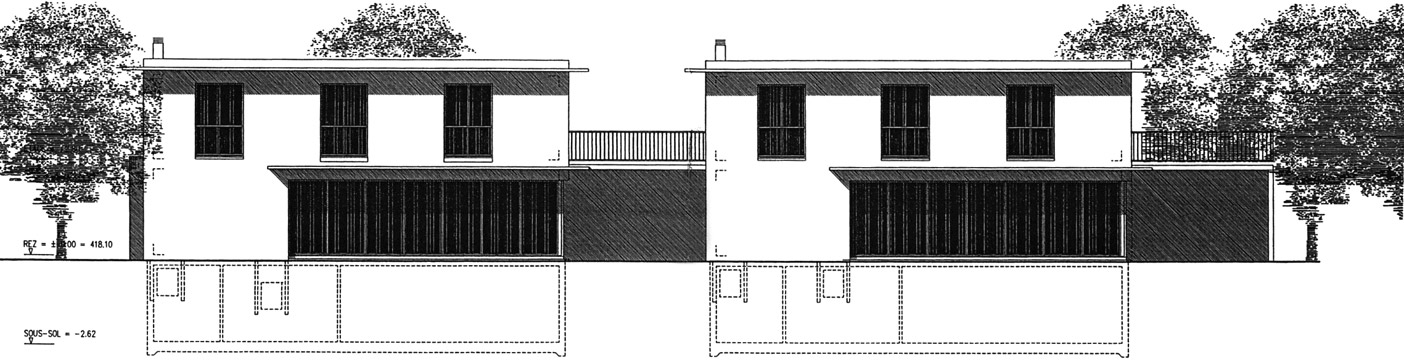 Villas jumelles par les patios Veyrier